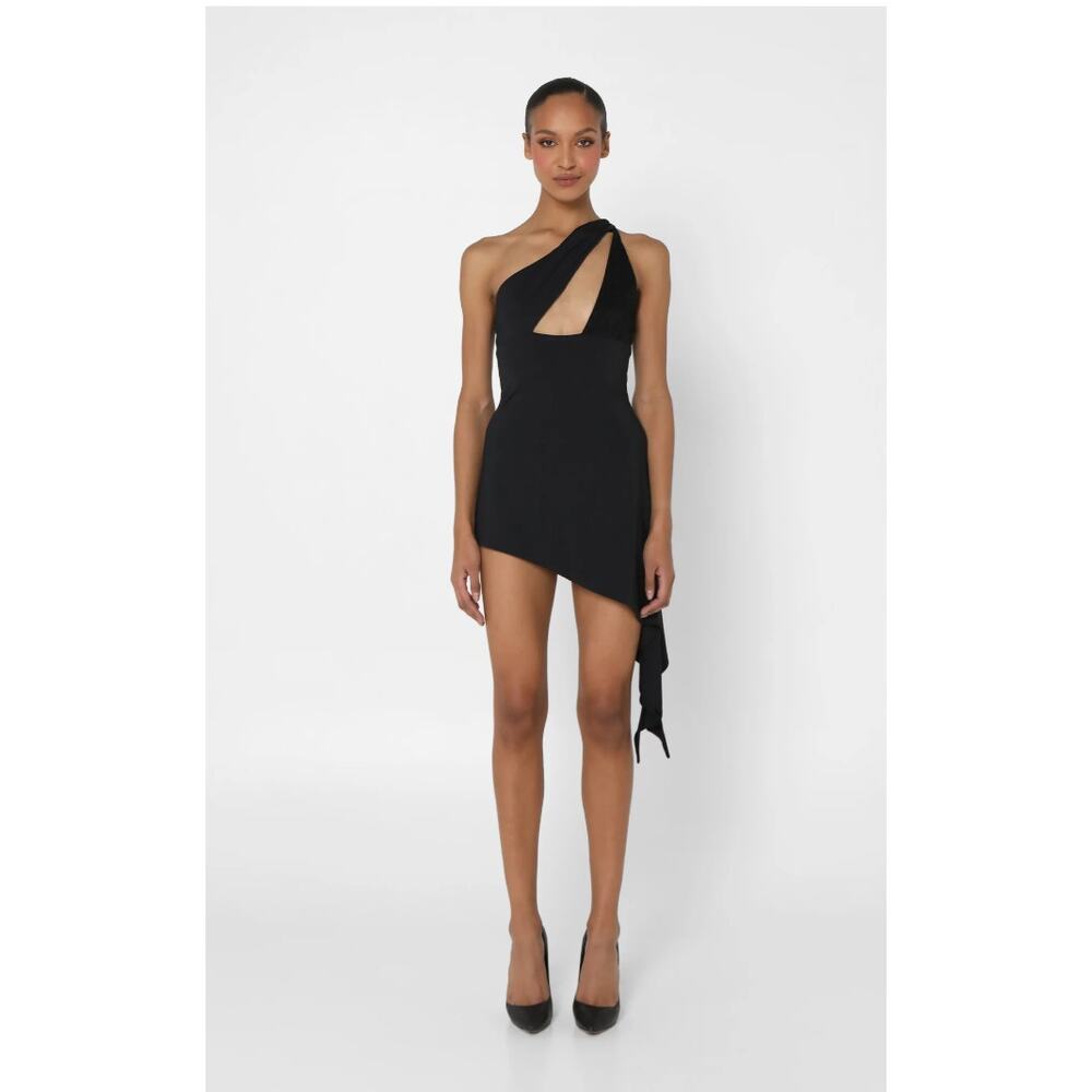 NWT By.Dyln Elena Mini Dress – Asymmetric Cutout Black Bodycon – Women’s M